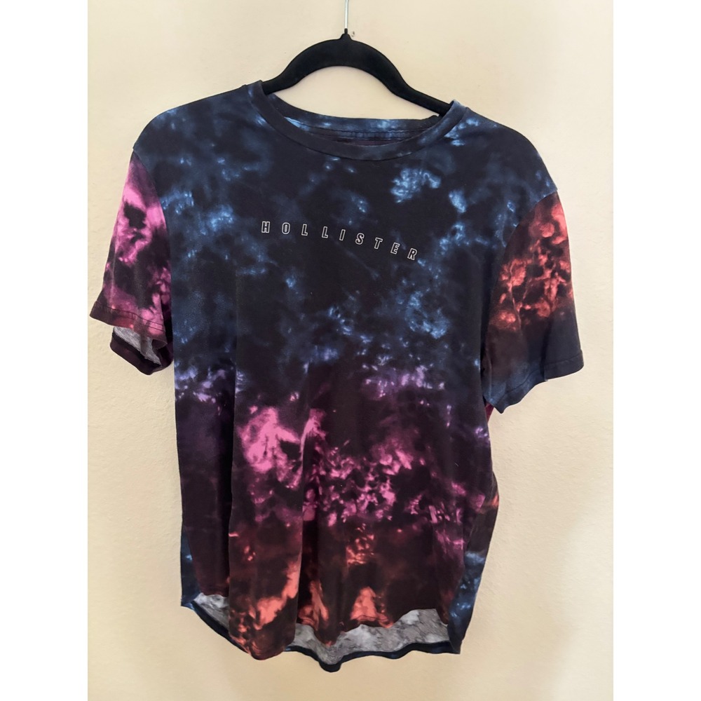 Hollister Mens Galaxy Tie Dye Graphic T-Shirt Purple Blue Cotton Large
A1156